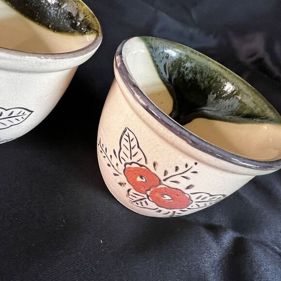 Vintage BAKERITE BAKE RITE OVEN WARE Japan Flower Stoneware Stone Ramekins 2 - Picture 7 of 12
